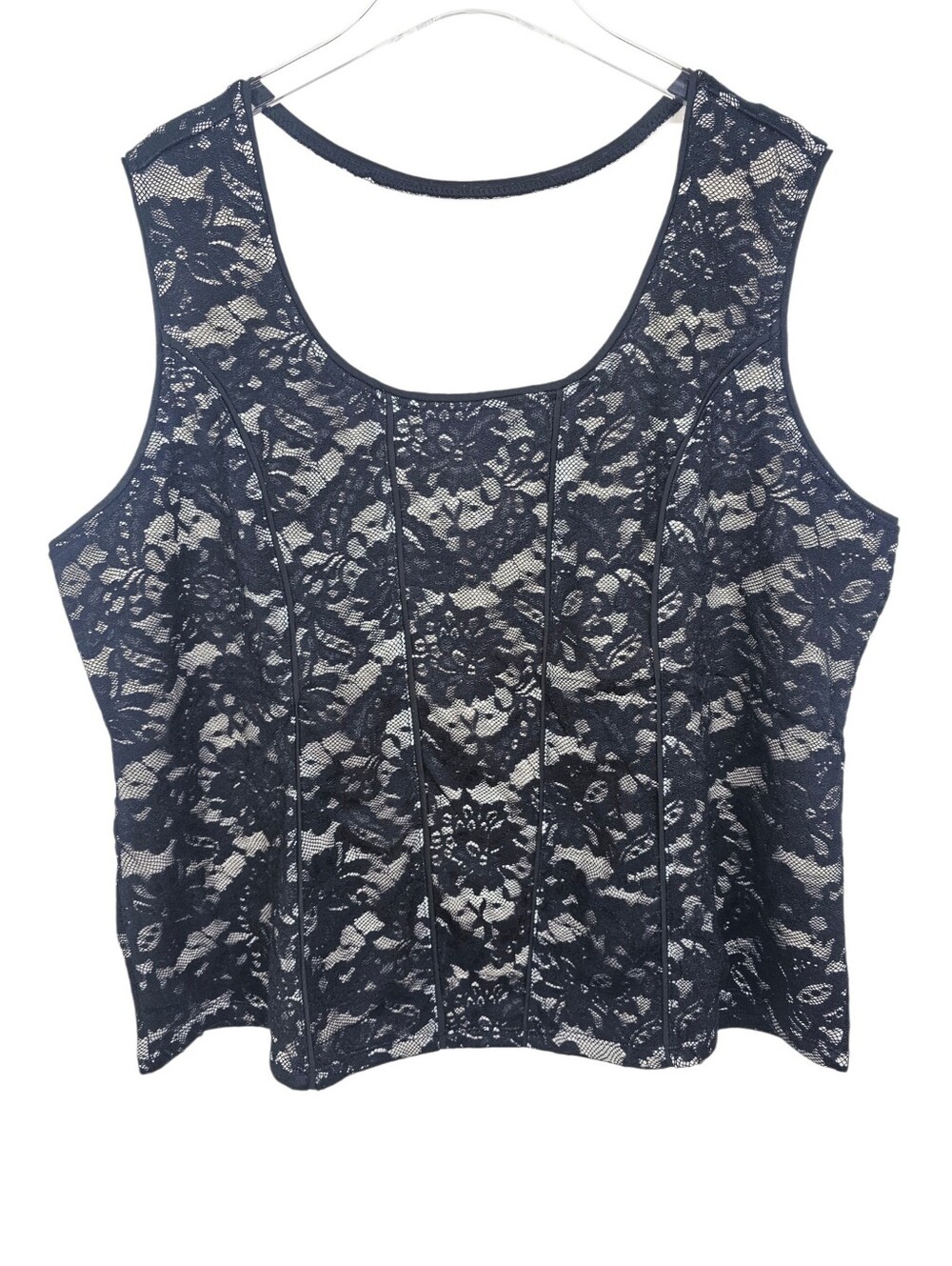 Lane Bryant Black Lace Punk Whimsey Goth Corset Style Top Plus Size NWT